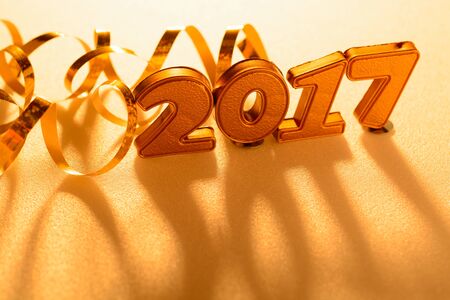 New Year decorations - the number of 2017 close-upの写真素材