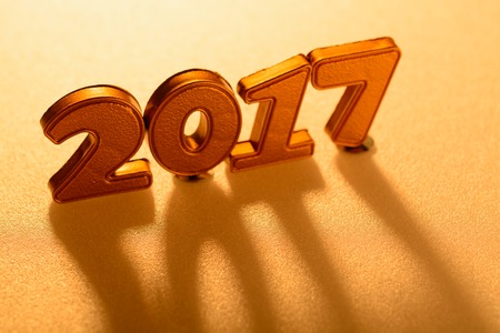 New Year decorations - the number of 2017 close-upの写真素材