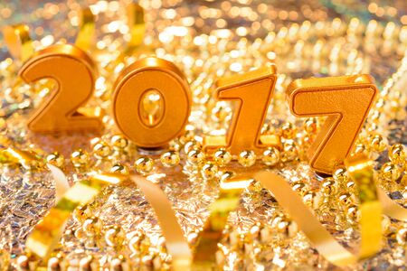 New Year decorations - the number of 2017 close-upの写真素材