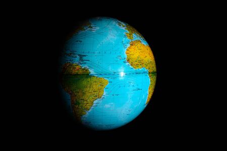 Globe Earth on black background