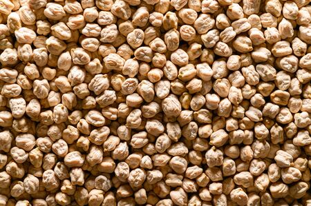 Source of vegetable protein. Chickpea texture close-up. A balanced, healthy diet for vegans and vegans.の写真素材