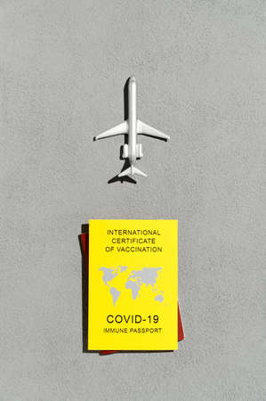 Immune passport, as proof vaccinated against Covid-19, a requirement for international travel....