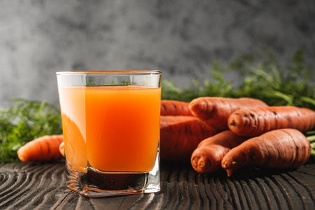 Fresh Orange Carrots from the Garden, Juicy, Organic, and Ripe for a Healthy Vegan Diet.の写真素材