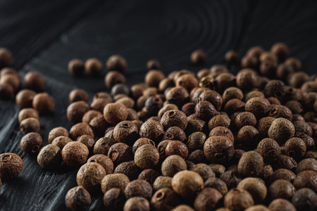 Fragrant Black Peppercorns Aromatic Spice for Organic Cuisine and Flavorful Seasoning.の写真素材