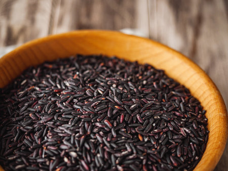 Rice Varieties Black Red White Basmati Polished Glutinous Organic Healthy Vegetarian Nutrition Diet Protein.の写真素材