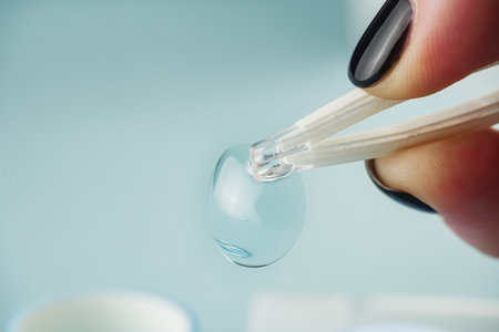 Vision Correction Concept Contact Lenses, Glasses, and Eyecare for Clear, Healthy Sightの写真素材