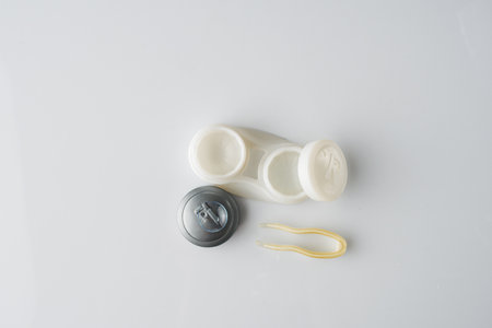 Vision Correction Concept Contact Lenses, Glasses, and Eyecare for Clear, Healthy Sightの写真素材