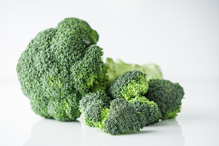 Fresh Broccoli, Healthy and Organic Ingredient on white background.の写真素材