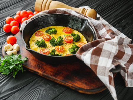 Delicious Broccoli Omelette for a Healthy Mealの写真素材