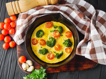 Delicious Broccoli Omelette for a Healthy Mealの写真素材