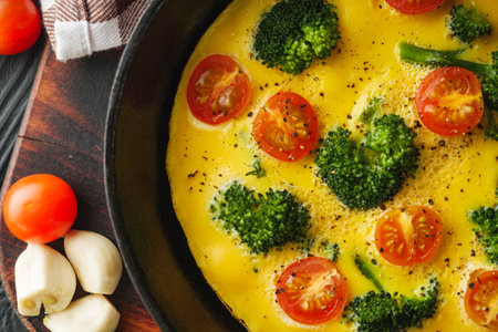 Delicious Broccoli Omelette for a Healthy Mealの写真素材