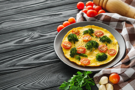 Delicious Broccoli Omelette for a Healthy Mealの写真素材