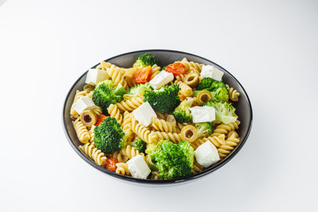 Healthy Italian Fusilli Pasta with Broccoli.の写真素材