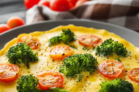 Delicious Broccoli Omelette for a Healthy Mealの写真素材
