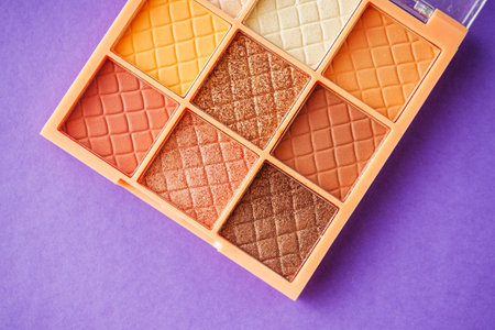 Flat Lay Makeup Palette Beauty Glamour Essentials.の写真素材