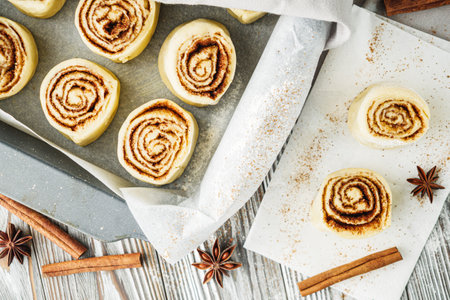 Homemade Cinnamon Rolls Sweet Fluffy Delight...の写真素材