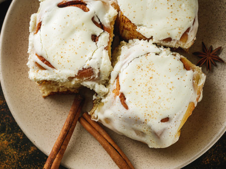 Homemade Cinnamon Rolls Sweet Fluffy Delight...の写真素材