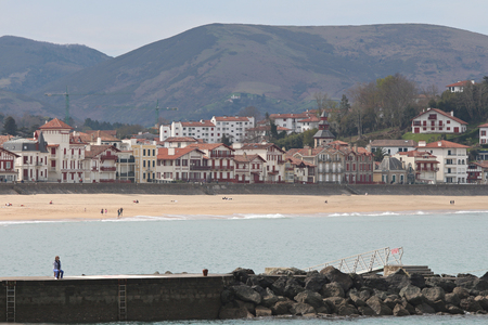 central beach of Saint Jean de Luz in the Basque countryの写真素材