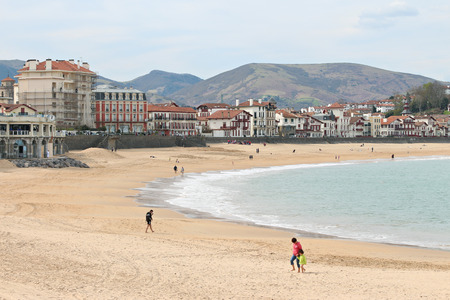 central beach of Saint Jean de Luz in the Basque countryの写真素材