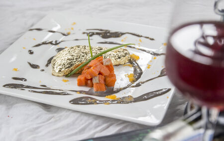  Salmon Steak with Goldenの写真素材