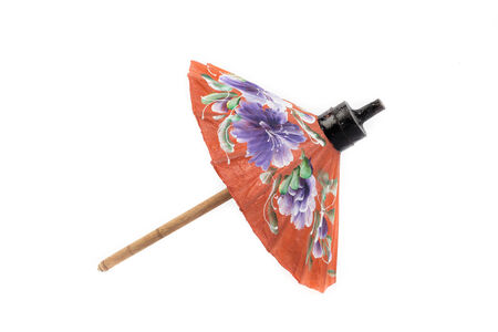 Thai umbrella isolated on white backgroundの写真素材