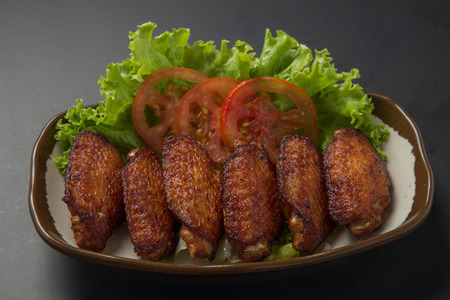 fired chicken wingの写真素材