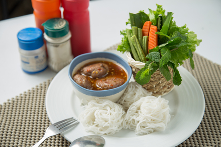 Rice noodle A famous food of Northern of Thailandの写真素材