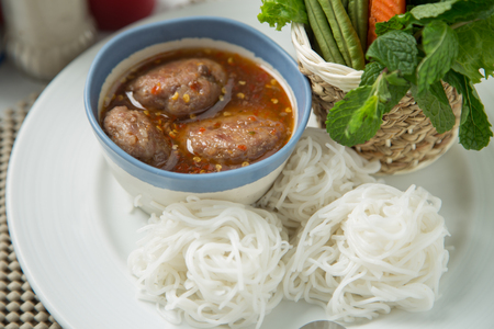 Rice noodle A famous food of Northern of Thailandの写真素材
