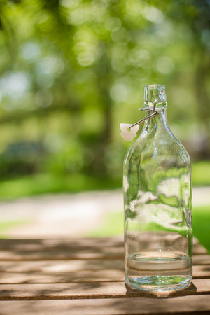 Clear Lit Wine Bottleの写真素材