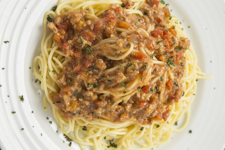 Spaghetti with musselsの写真素材