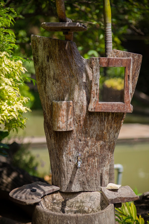 wood washbasinの写真素材