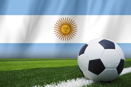 soccer ball and Argentina flagの写真素材