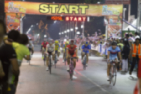 blurry Asian Cycling Championship during the race for backgroundの写真素材