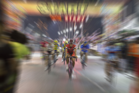 blurry Asian Cycling Championship during the race for backgroundの写真素材