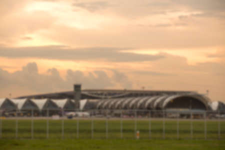 Blur background at airport terminalのeditorial素材
