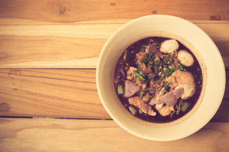 noodle of traditional thai food vintage color