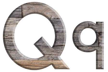 Alphabet made from wood, isolated on white background.の写真素材