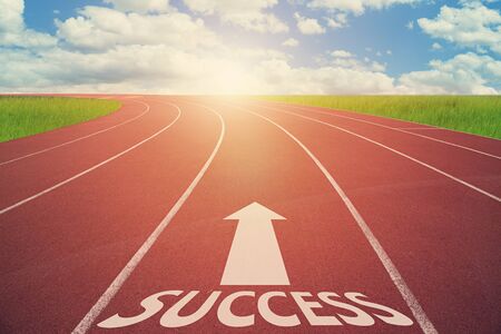 Run Track To Success and sign which symbol success. Concept for success.