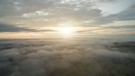 Sunny sky abstract background, beautiful cloudscape, on the heaven, view over white fluffy clouds,...