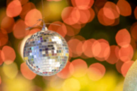 blurred Chrismas background with street lights on the night street