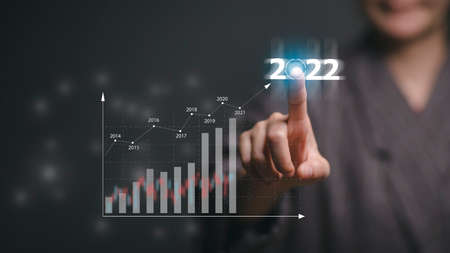 Target and goal Business analytics and financial concept, Plans to increase business growth and an increase in the indicators of positive growth in 2022の写真素材
