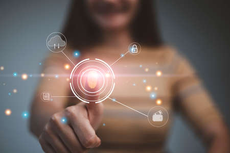 Digital transformation change management, internet of things. new technology bigdata and business process strategy, automate operation, customer service management, cloud computing, smart industryの写真素材