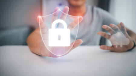 Protection network security computer and safe your data concept. Digital crime by an anonymous...