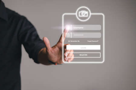 cyber security concept, Login, User, identification information ...