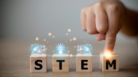 STEM Education Concept , STEM. Science Technology Engineering Math. Sci-Tech. Tech. Business...