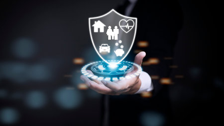 insurance in the shield protect, Life insurance conceptの写真素材