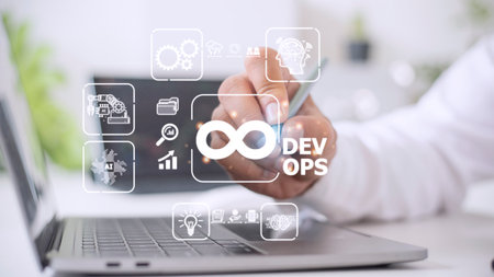DevOps concept, software development and IT operations, agile programmingの写真素材