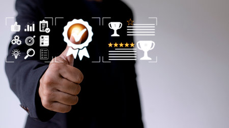 Quality Assurance concept, operating with the quality assurance, guarantee, standards, ISO...
