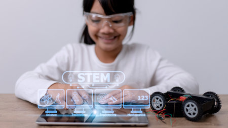 STEM Education Concept, STEM. Science Technology Engineering Math. Sci-Tech. Tech. Education concept.の写真素材