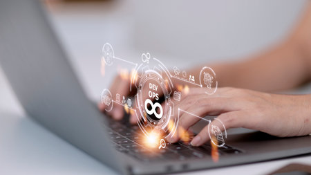 DevOps concept, software development and IT operations, agile programming